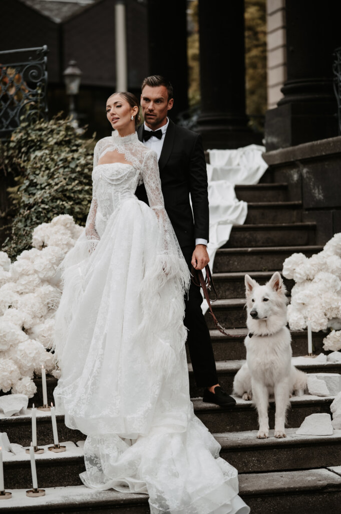 Kiss, wedding, love, dress, marriage, bride and groom by Anna Kuipers Fotografie