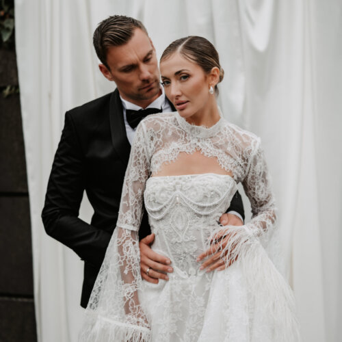 Kiss, wedding, love, dress, marriage, bride and groom by Anna Kuipers Fotografie